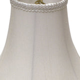 14" White Slanted Scallop Bell Monay Shantung Lampshade - Homeroots - Flyclothing LLC