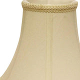 14" Ivory Slanted Scallop Bell Monay Shantung Lampshade - Homeroots