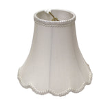 16" White Slanted Scallop Bell Monay Shantung Lampshade - Homeroots