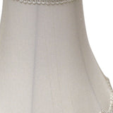 16" White Slanted Scallop Bell Monay Shantung Lampshade - Homeroots