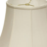 16" White Altered Bell Monay Shantung Lampshade - Homeroots