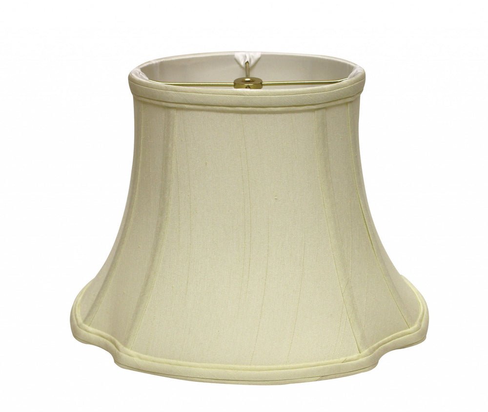 13" Ivory Reversed Oval Monay Shantung Lampshade - Homeroots