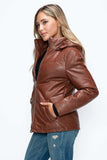 How Dare U Pocketed Zip Up Puffer Jacket with Removable Hood - Trendsi - Flyclothing LLC