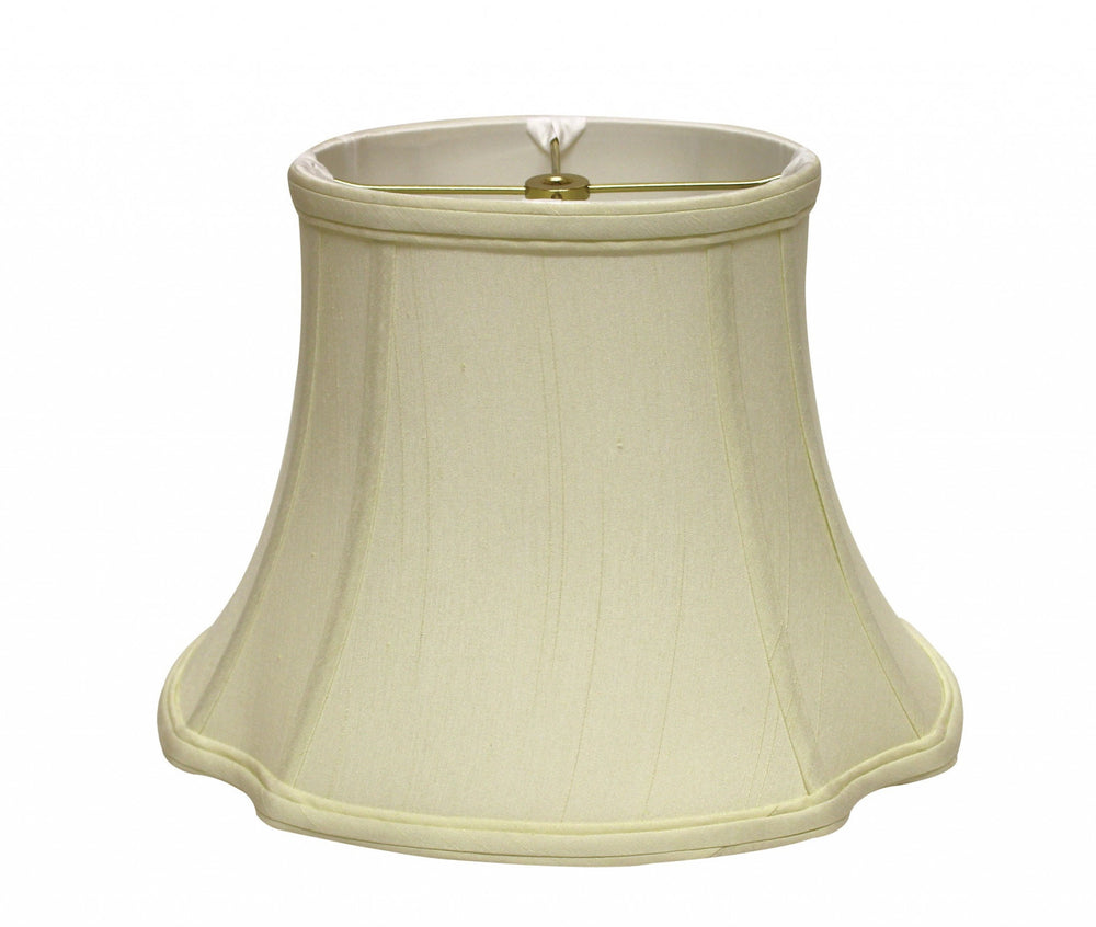 19" Ivory Reversed Oval Monay Shantung Lampshade - Homeroots