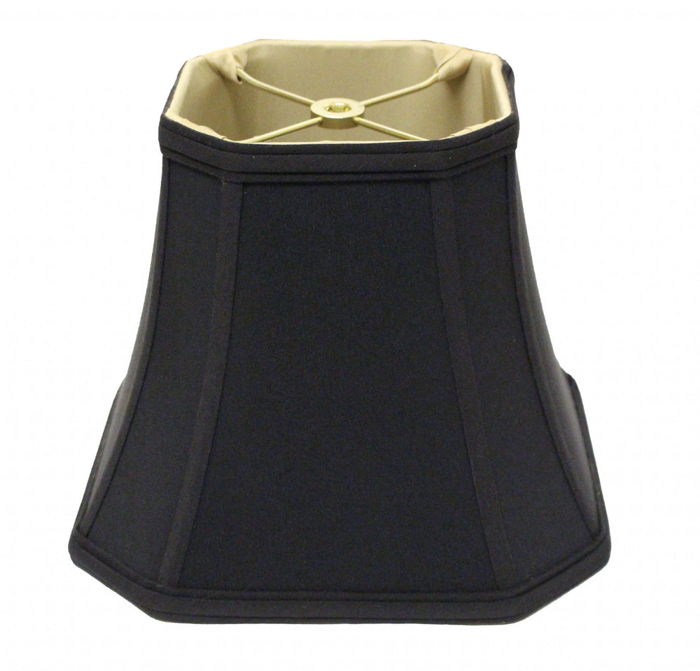 14" Black with Bronze Lining Slanted Square Bell No Slub Lampshade - Homeroots