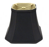 14" Black with Bronze Lining Slanted Square Bell No Slub Lampshade - Homeroots