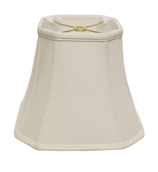 14" White Slanted Square Bell Monay Shantung Lampshade - Homeroots