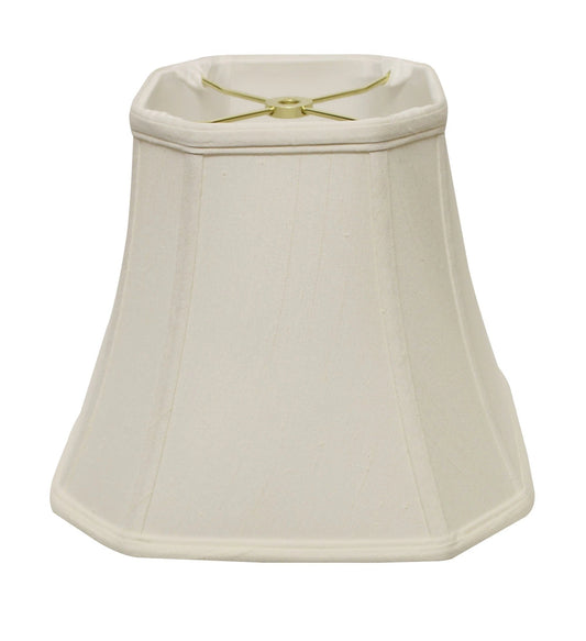 14" White Slanted Square Bell Monay Shantung Lampshade - Homeroots