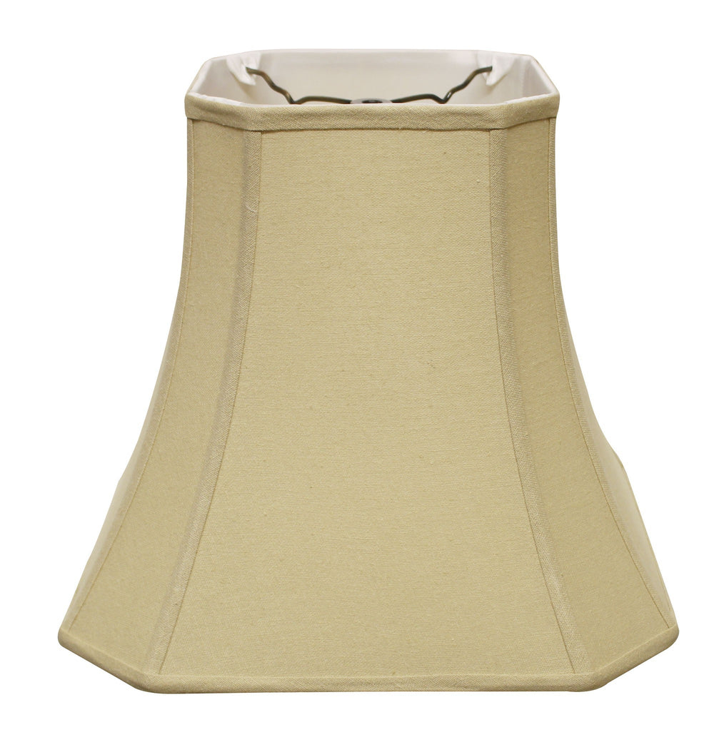 14" Pale Brown Slanted Square Bell Linen Lampshade - Homeroots