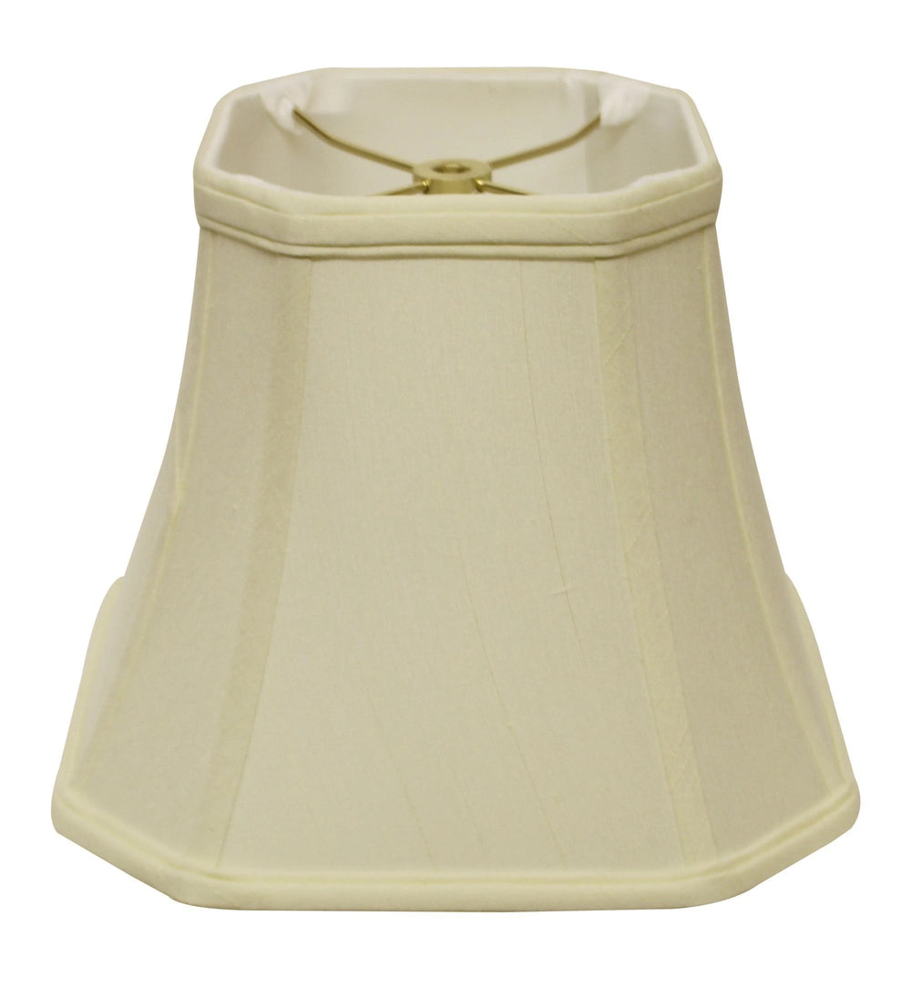 15" Ivory Slanted Square Bell Monay Shantung Lampshade - Homeroots