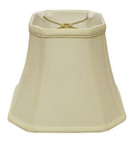 15" Ivory Slanted Square Bell Monay Shantung Lampshade - Homeroots