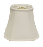 16" White Slanted Square Bell Monay Shantung Lampshade - Homeroots