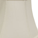 16" White Slanted Square Bell Monay Shantung Lampshade - Homeroots