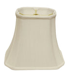 16" White Slanted Rectange Bell Monay Shantung Lampshade - Homeroots