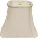 16" White Slanted Rectange Bell Monay Shantung Lampshade - Homeroots
