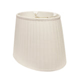 14" White Slanted Oval Linen Lampshade - Homeroots - Flyclothing LLC