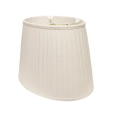 14" White Slanted Oval Linen Lampshade - Homeroots