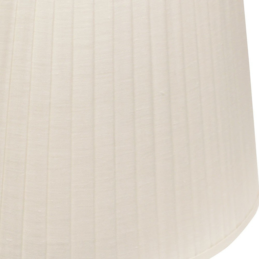 14" White Slanted Oval Linen Lampshade - Homeroots - Flyclothing LLC