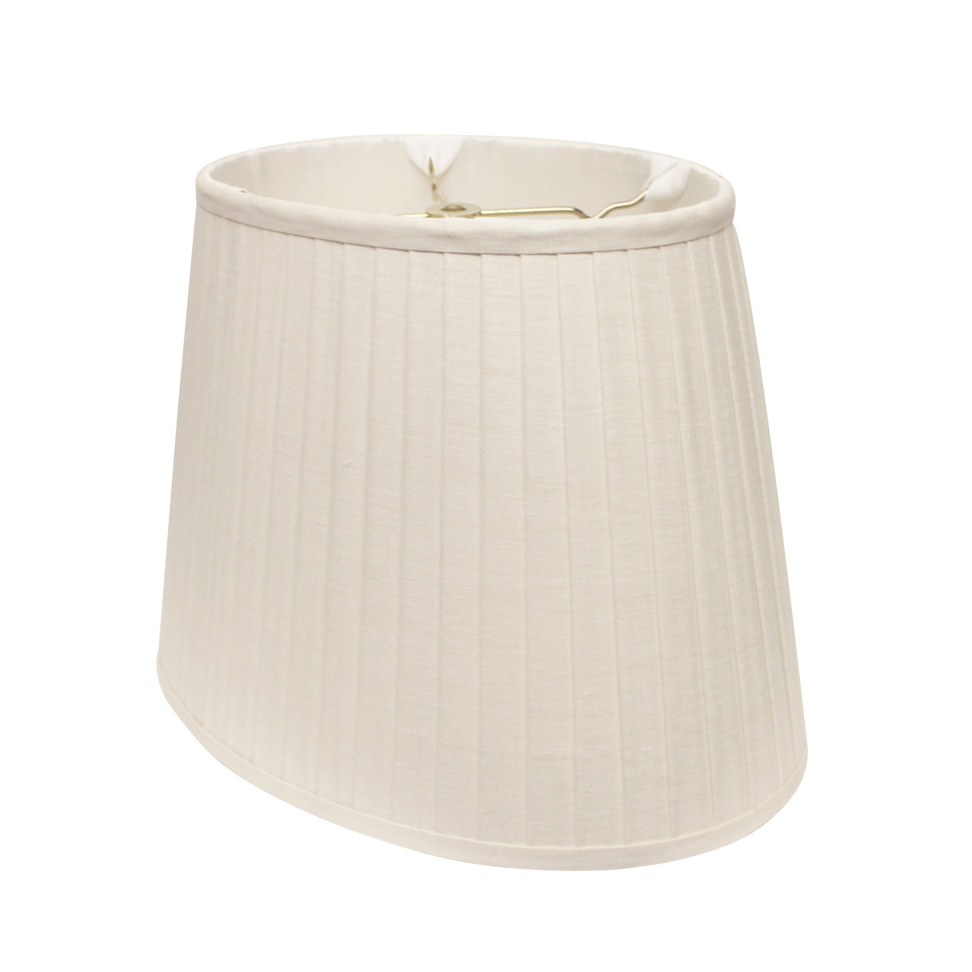 18" White Slanted Oval Linen Lampshade - Homeroots - Flyclothing LLC