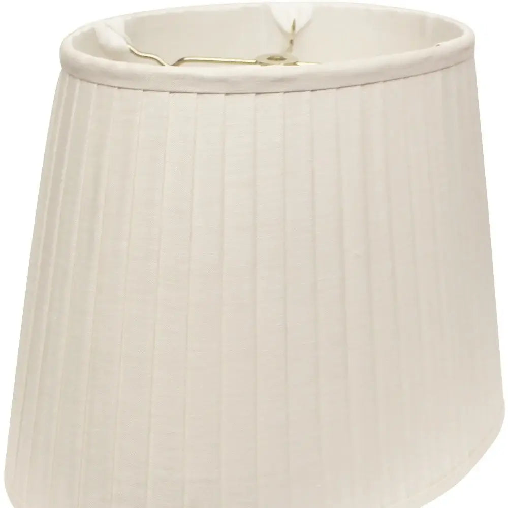 18" White Slanted Oval Linen Lampshade - Homeroots - Flyclothing LLC
