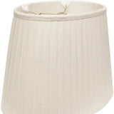 18" White Slanted Oval Linen Lampshade - Homeroots