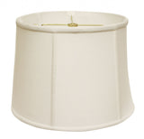 13" White Throwback Drum Linen Lampshade - Homeroots