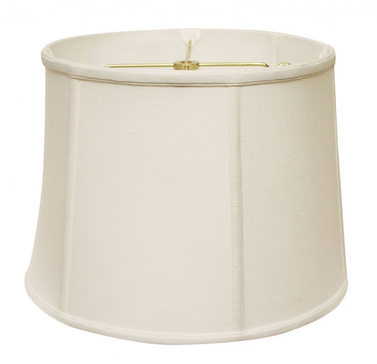 13" White Throwback Drum Linen Lampshade - Homeroots
