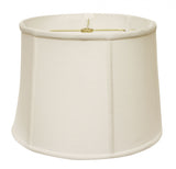 13" White Throwback Drum Linen Lampshade - Homeroots