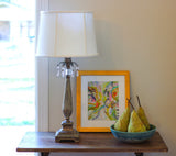 13" White Throwback Drum Linen Lampshade - Homeroots