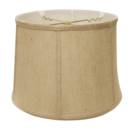 15" Golden Fiber Throwback Drum Burlap Lampshade - Homeroots