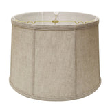 15" Cream Throwback Drum Linen Lampshade - Homeroots