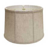 15" Cream Throwback Drum Linen Lampshade - Homeroots
