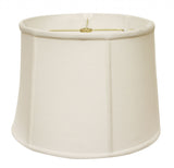 17" White Throwback Drum Linen Lampshade - Homeroots - Flyclothing LLC