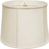 17" White Throwback Drum Linen Lampshade - Homeroots - Flyclothing LLC