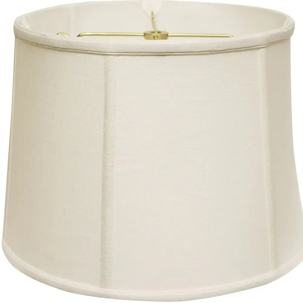 17" White Throwback Drum Linen Lampshade - Homeroots - Flyclothing LLC