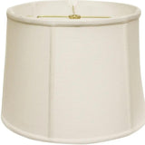 17" White Throwback Drum Linen Lampshade - Homeroots