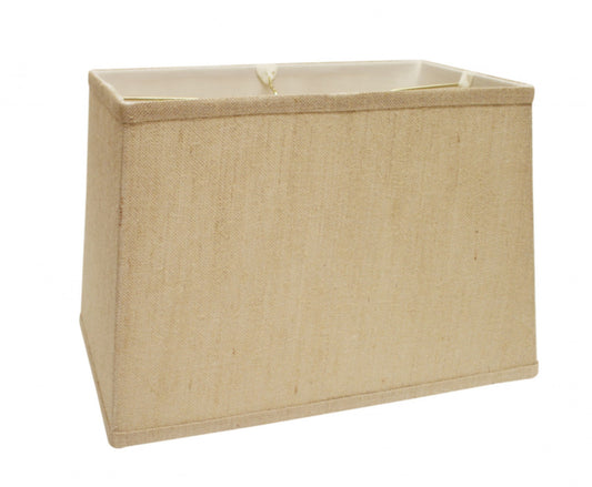 14" Golden Fiber Throwback Rectangle Burlap Lampshade - Homeroots