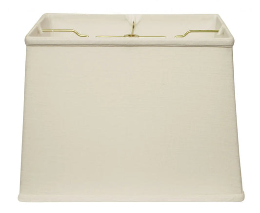 14" White Throwback Rectangle Linen Lampshade - Homeroots