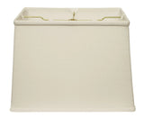 14" White Throwback Rectangle Linen Lampshade - Homeroots