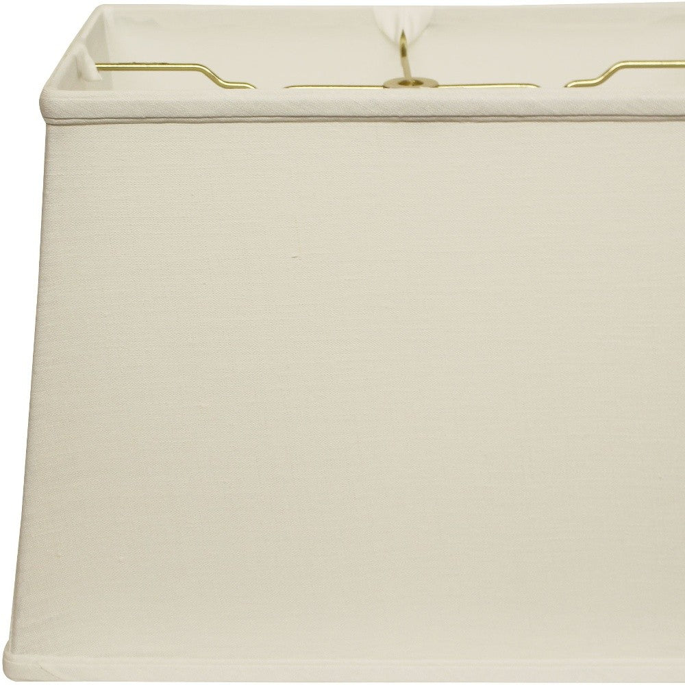 16" White Throwback Rectangle Linen Lampshade - Homeroots