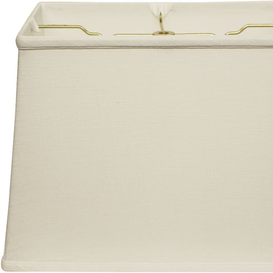16" White Throwback Rectangle Linen Lampshade - Homeroots