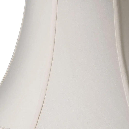 14" Cream Slanted Bell Shantung Lampshade - Homeroots
