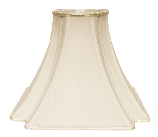16" Ivory Slanted Notch Square Shantung Lampshade - Homeroots - Flyclothing LLC