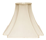 16" Ivory Slanted Notch Square Shantung Lampshade - Homeroots