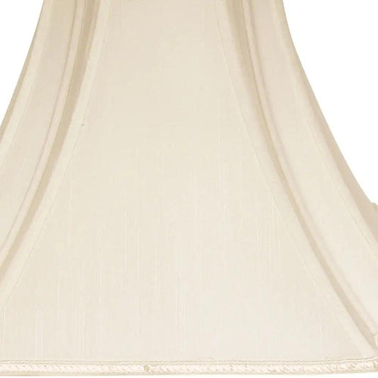 16" Ivory Slanted Notch Square Shantung Lampshade - Homeroots - Flyclothing LLC