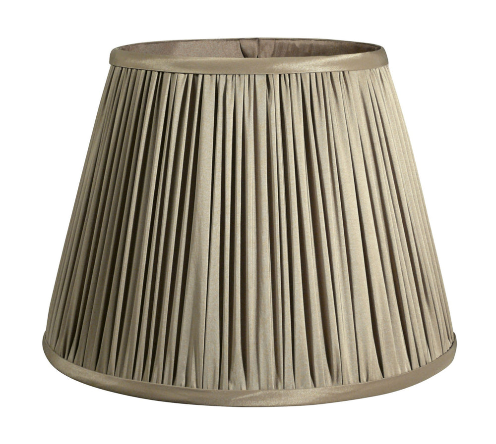 14" Ash Slanted Pleated Tafetta Lampshade - Homeroots