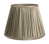 14" Ash Slanted Pleated Tafetta Lampshade - Homeroots