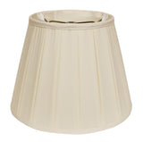 11" Ivory Slanted Crimped Box Shantung Lampshade - Homeroots