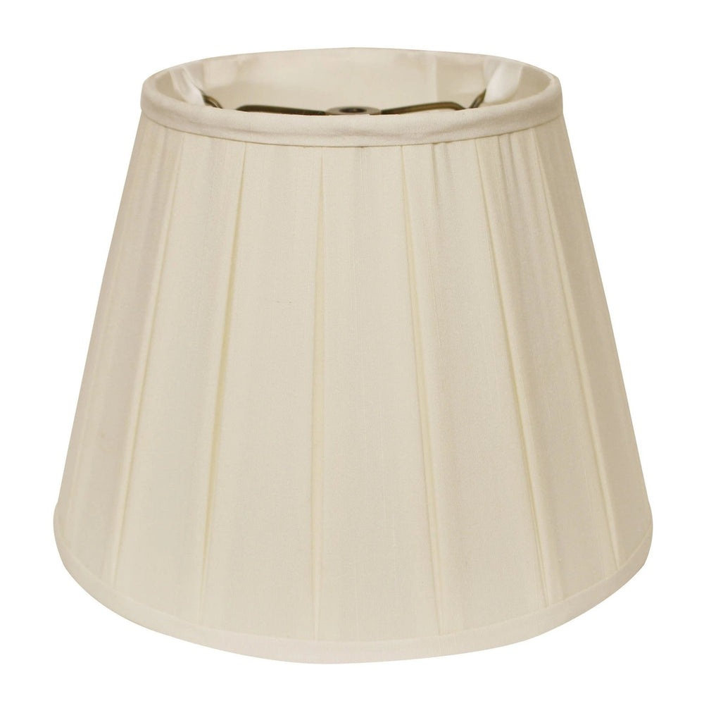 19" Ivory Slanted Crimped Box Shantung Lampshade - Homeroots