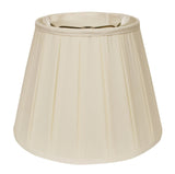 19" Ivory Slanted Crimped Box Shantung Lampshade - Homeroots